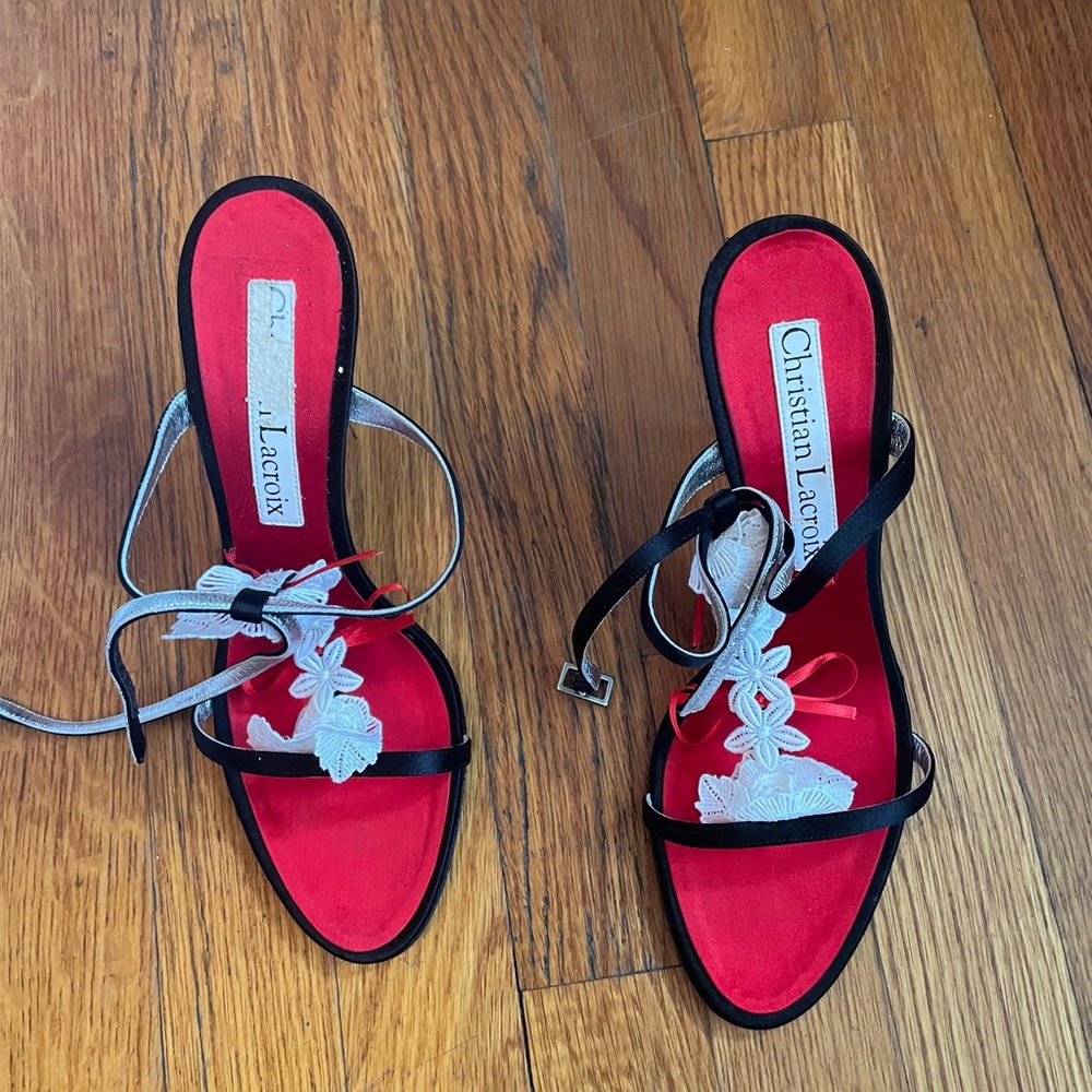 Christian Lacroix Black and Red Heeled shoes